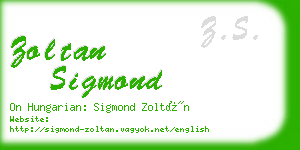 zoltan sigmond business card